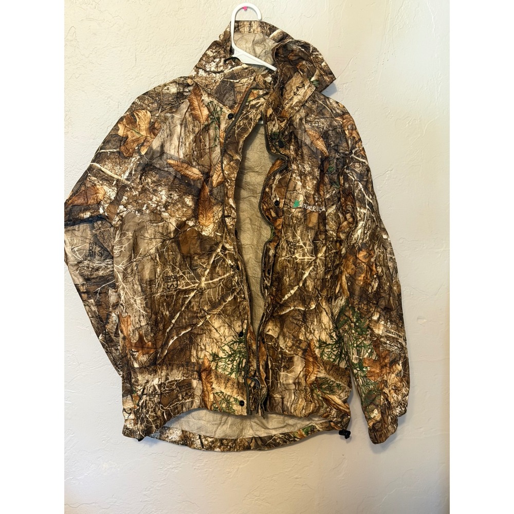 Frogg Toggs Mens RealTree Edge Camo Rain Jacket Hooded Full Zip Shell Medium